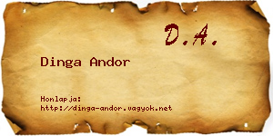 Dinga Andor névjegykártya